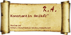 Konstantin Anikó névjegykártya